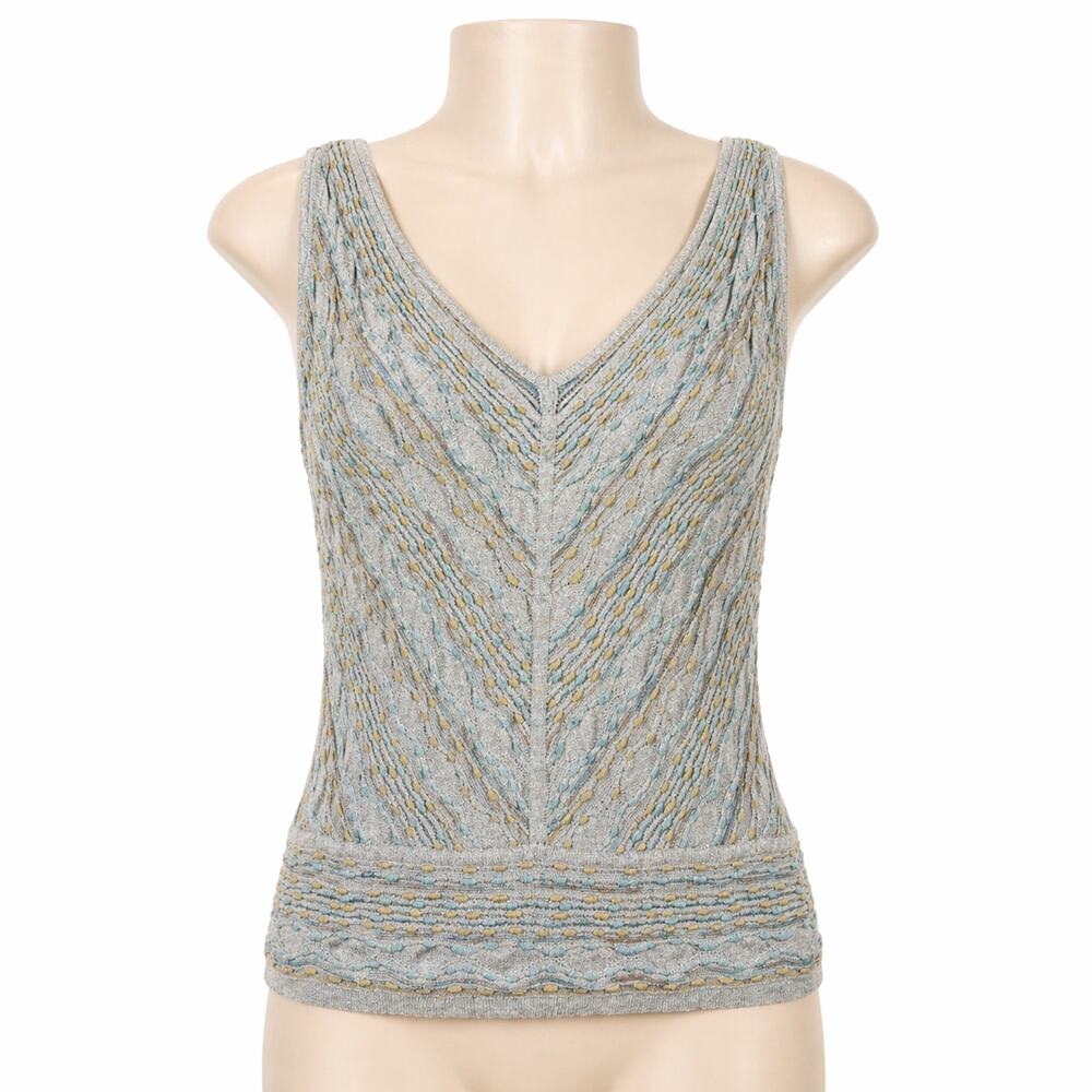 Sigrid Olsen Knit Tank - Textured Sleeveless Top - Size L